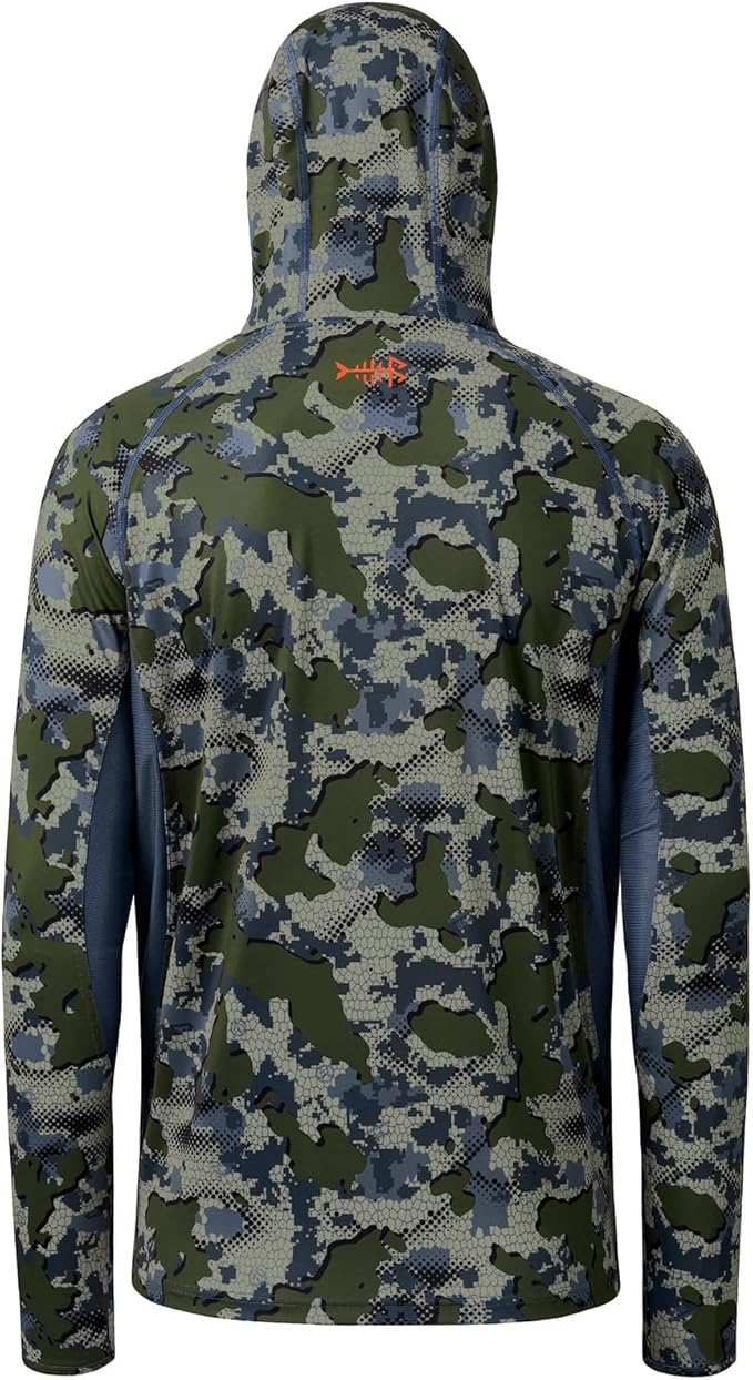 BASSDASH Men's UPF 50+ Camo Long Sleeve Hunting Fishing Hoodie Shirt