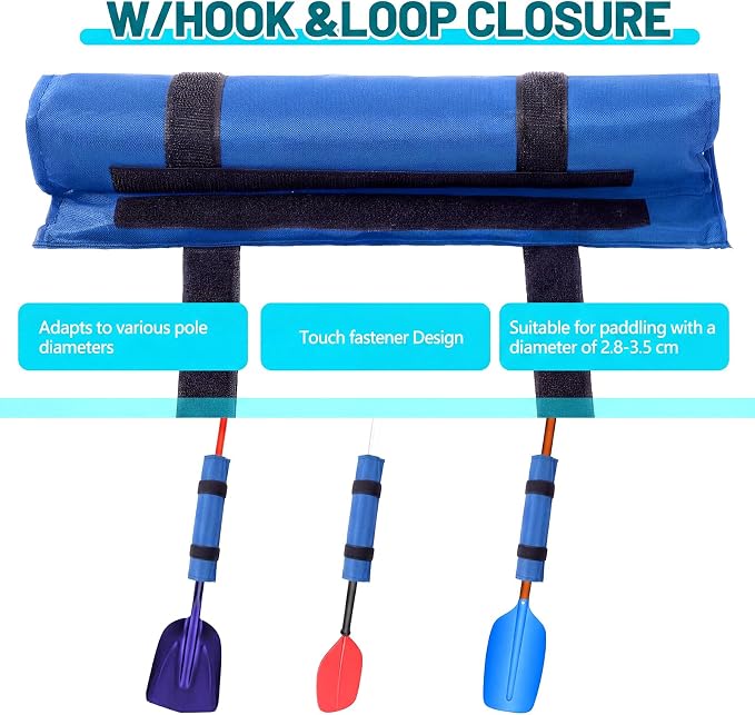 Hiboom 2 Pcs Paddle Float Kayak Paddle Accessory Adjustable Oxford Cloth Paddleboard Stand Up Accessory High Density Foam with Hook and Loop Closure Flotation Kayaks Canoe Paddles