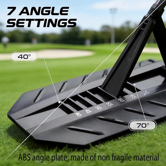 Golf Alignment Stick Holder Adjustable Angle Swing Trainer Aid Fiberglass Rods PVC Sleeve Plane Corrector Portable ABS Base for Men Women Putting Drills Red Black