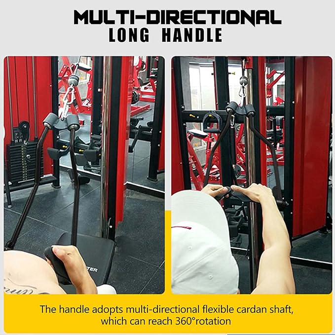 Adjustable Lat Pull down Bar, Cable Machine Attachments for Gym, Home Gym Fitness T-bar Row Pulldown Attachments, Lat Pull Down Machine Wide Grip Neutral Grip Handle
