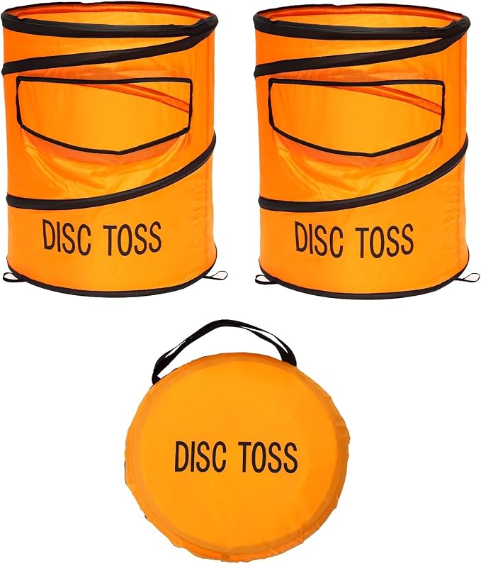 Win SPORTS Folding Disc Toss Game Set - Flying Disc Toss Dunk Game Set - Includes 2 Disc Targets with Bean Bag & 2 Flying Discs & Carrying Case - Great for Backyard,BBQs,Tailgating