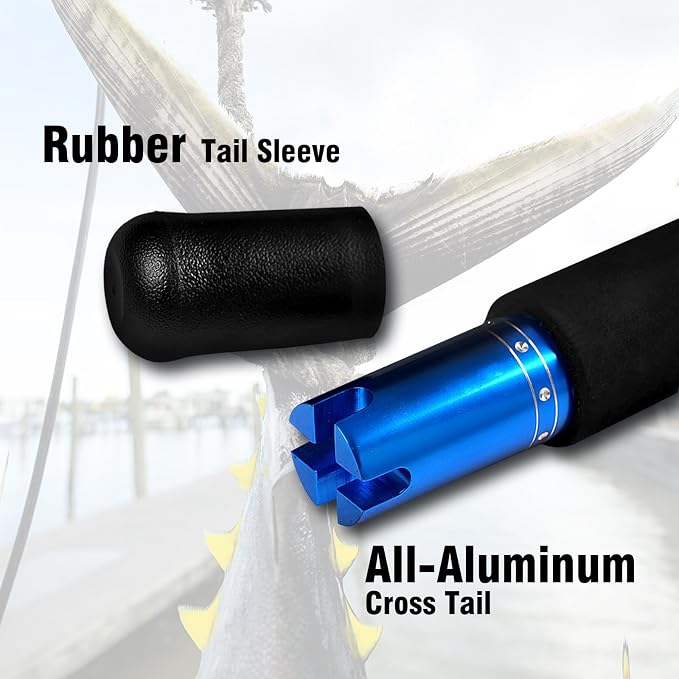 Fiblink 1-Piece Saltwater Offshore Trolling Rod Conventional Boat Rod Carbon Fishing Pole(6 Feet, 30-50 lb/50-80 lb/80-120 lb)