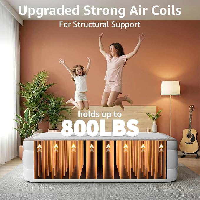YENING Foam Air Mattress Queen with Built in Pump 18 Inch Tall Queen Size Inflatable Bed Self Inflate Blow up Airbed