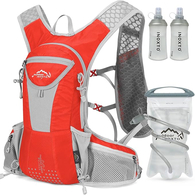 IX INOXTO Hydration Pack Backpack, Lightweight Water Backpack with 2L Hydration Bladder Daypack for Men Women,Running Hydration Vest for Trail Running Hiking Cycling Race Climbing