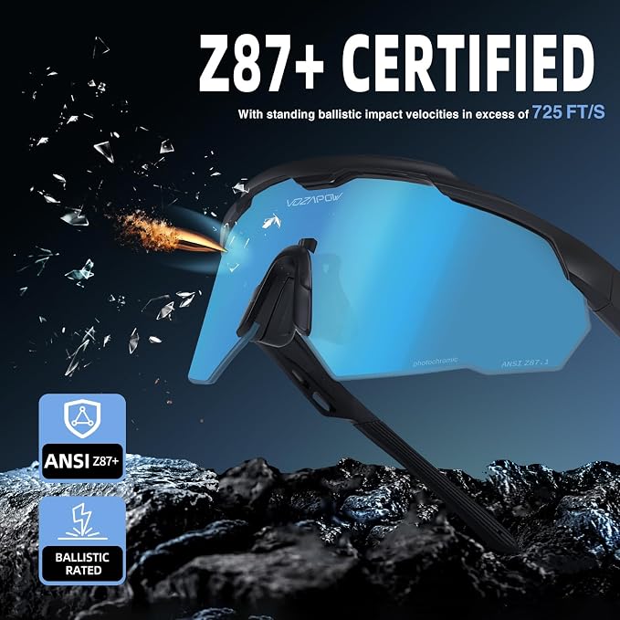 Shooting Glasses Anti Fog with High Definition Lenses, ANSI Z87+ Certified Tactical Safety Glasses for Men Women