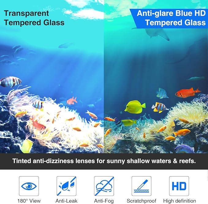Snorkeling Gear for Adults, Snorkel Mask With Mirrored Tempered Glass Lens 180° Wide View Anti-Fog Scuba Diving Mask, Professional Snorkel Set for Swimming Diving, Gifts for Women Mom Men Dad