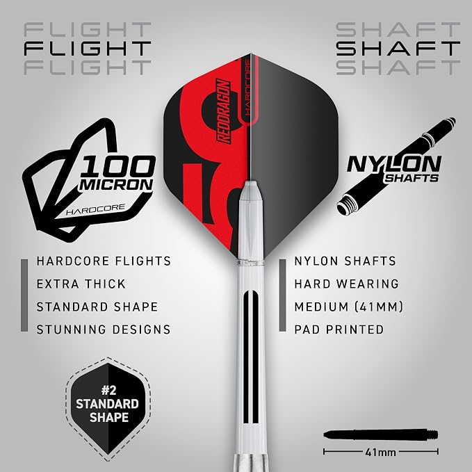 RED DRAGON Axis Professional Darts Set - 85% Tungsten Darts with Flights, Shafts & Wallet, Soft Tip 18g and Steel Tip 24g - 28g