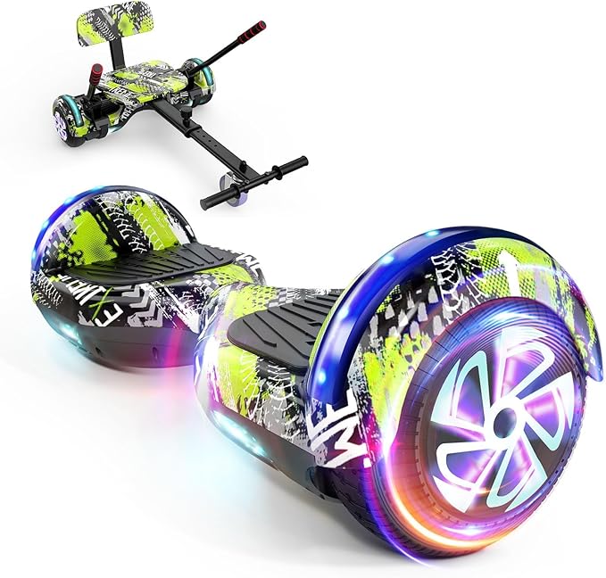 LIEAGLE Hoverboard, 6.5" Self Balancing Scooter Hover Board with Bluetooth Wheels LED Lights for Kids Adults