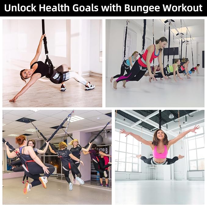 PRIOR FITNESS Premium Bungee Cord, Heavy Duty Bungee Fitness Cord,88-264Pounds Resistance Cord Elastic Rope Suspension Workout Fitness Bands for Exercise at Home Gym Include ONLY 1* Extra Bungee Cord