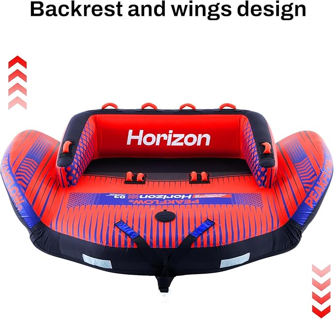 PEAKFLOW Towable Tube,Boat Tube,1-3 Person,Tubes for Boating,PVC Liner and Full Nylon Cover,Lake & Ocean Fun