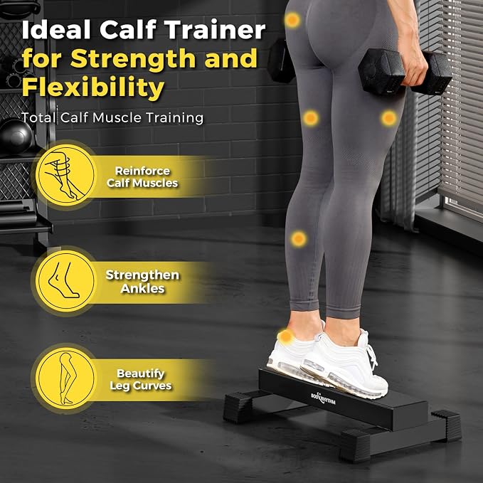 Upgraded Calf Raise Bar for Home Gym Workouts, Standing Calf Raise Machine for Calf Stretching, Squating, Foot Stretching, Anti-Slip Solid Calf Block, Ankle Calf Stretcher.