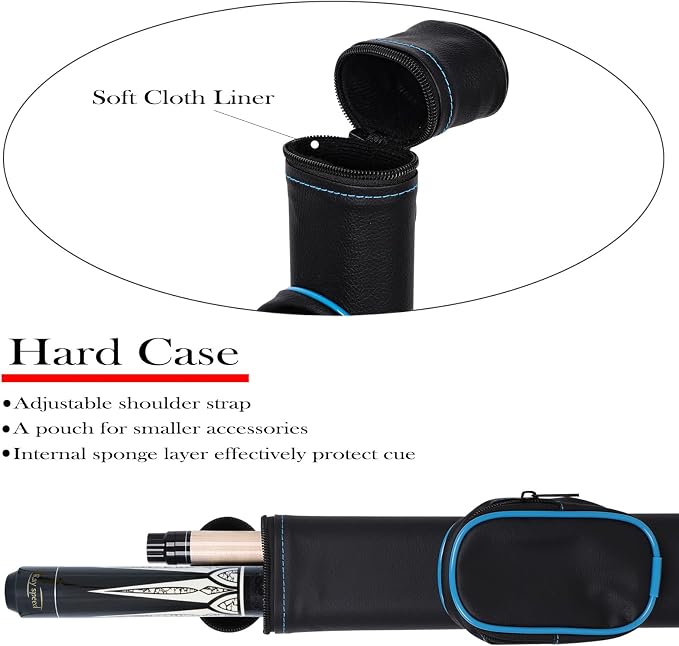 Pool Cue Stick Low Deflection Shaft Billiard Cue Stick with Hard Case 19-20 oz Professional Pool Stick