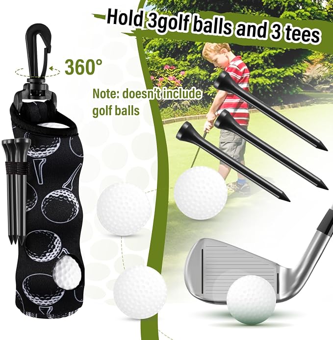 Liliful 12 Pcs Golf Accessories Kit, Include Golf Ball Bag with Hook Towel Tees Magnetic Ball Marker Divot Tool Cleaner Brush for Women Man Gifts