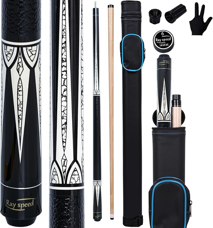 Pool Cue Stick Low Deflection Shaft Billiard Cue Stick with Hard Case 19-20 oz Professional Pool Stick