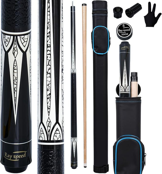 Pool Cue Stick Low Deflection Shaft Billiard Cue Stick with Hard Case 19-20 oz Professional Pool Stick