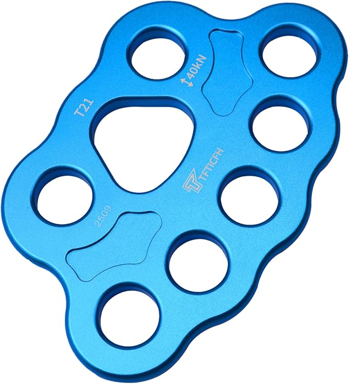 30kN/40kN Rigging Plate, Aluminum Anchor Multiplier Plate, Force Divider Plate Bear, Climbing Descender Connector Gear for Hammock Firefighting Arborist Rock Climbing Rescue Cave Yoga Rappel