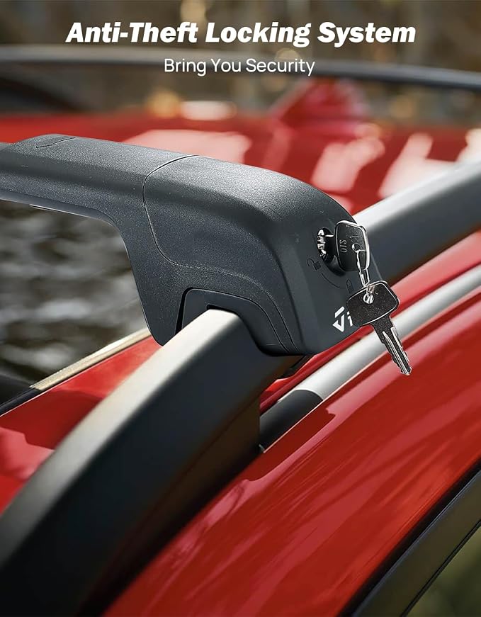 JOYTUTUS Anti-Theft Car Roof Rack Compatible with Chevy Equinox & GMC Terrain 2018-2024 with Side Rails, Aluminum Cross Bar for Rooftop Basket Cargo Carrier Luggage Bicycle Kayak Snowboard Canoe