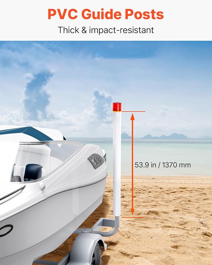 VEVOR Boat Trailer Guide, 16.7"- 60″ Adjustable Design Trailer Guide Poles, 2PCS Trailer Guide-Ons for Ski Boat, Fishing Boat or Sailboat Trailer