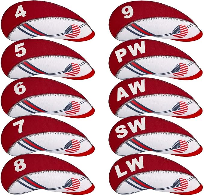 Craftsman Golf US Flag Neoprene Golf Club Head Cover Wedge Iron Protective Headcover for Callaway, Ping, Taylormade, Cobra, Etc.