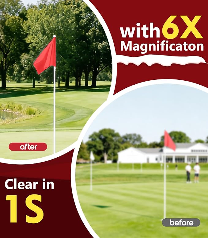Range Finder Golf Rangefinder with Slope, 1200 Yards Golf Range Finder, 6X Magnification, Flag Locking Vibration, Must Accessories for Golfer