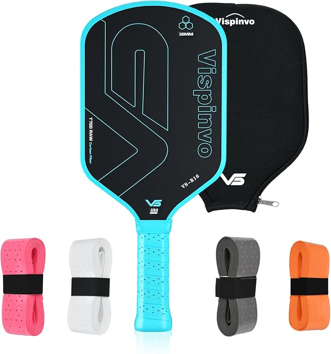 Carbon Fiber Pickleball Paddle USAPA Approved, 16MM T700 Thermoformed Pickleball Paddle with Polypropylene Honeycomb Core, Foam Injected Edges Designed for Ultimate Spin & Consistency