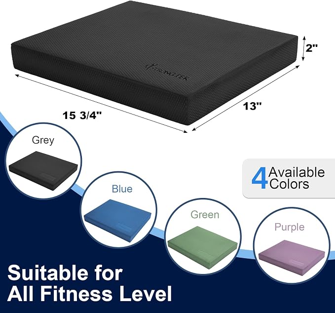 StrongTek Professional Foam Exercise Balance Pad - 15.8" x 13" x 2", High-Density TPE Foam Knee Pad, Non-Slip & Water-Resistant, for Balance Training, Physical Therapy, Yoga, and More