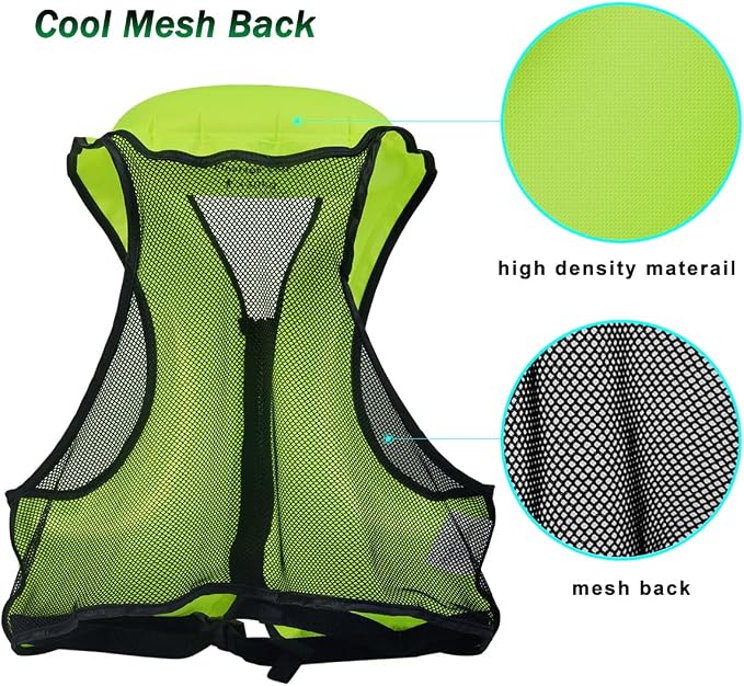 NAXER Inflatable Buoyancy Jackets Snorkel Vests for Adults Kayak Kayaking Snorkeling Suit 90-200 lbs Easy Swimming Boating Paddleboarding Water Sports