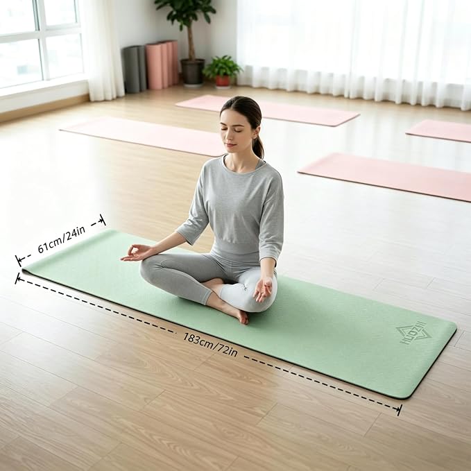 Extra Thick Yoga Mat 0.315 Inch, Non Slip 72x24 Inch, POE Eco Friendly Cushioned Mat for Home Gym Yoga Pilates Men Women
