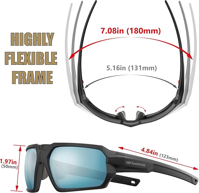 HTS HUNTERSKY Ballistic Tactical ANSI Z87.1+ Impact Protection Anti Fog Shooting Glasses Military Grade Airsoft Range
