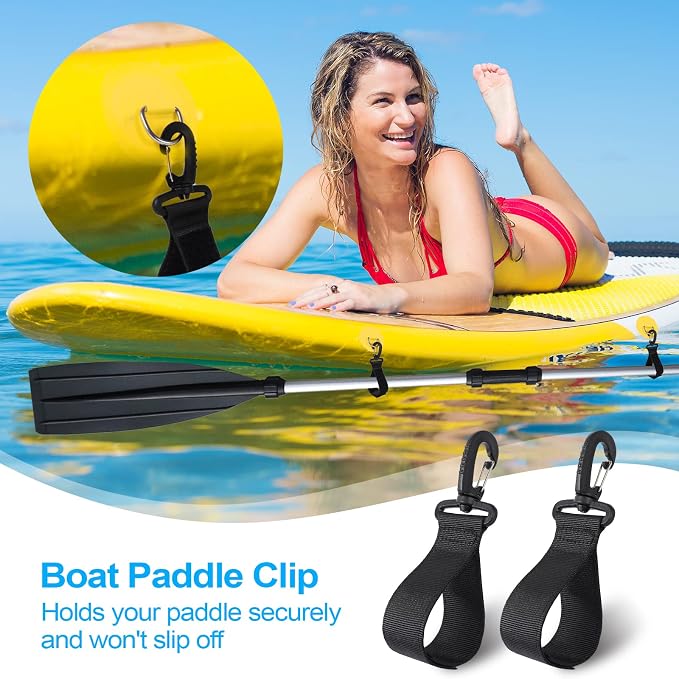 Jevrench Upgraded Kayak Paddle Holder, Board Accessories, Inflatable Boat Storage, Set of 6 Clip Holders