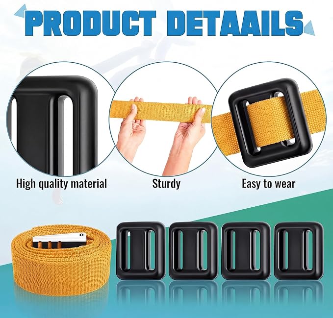 Tellegloww 4 Pcs Dive Weights Belt for Scuba Diving Coated Dive Weights Nylon Dive Belt with Metal Quick Release Buckle for Free Diving Spear Fishing