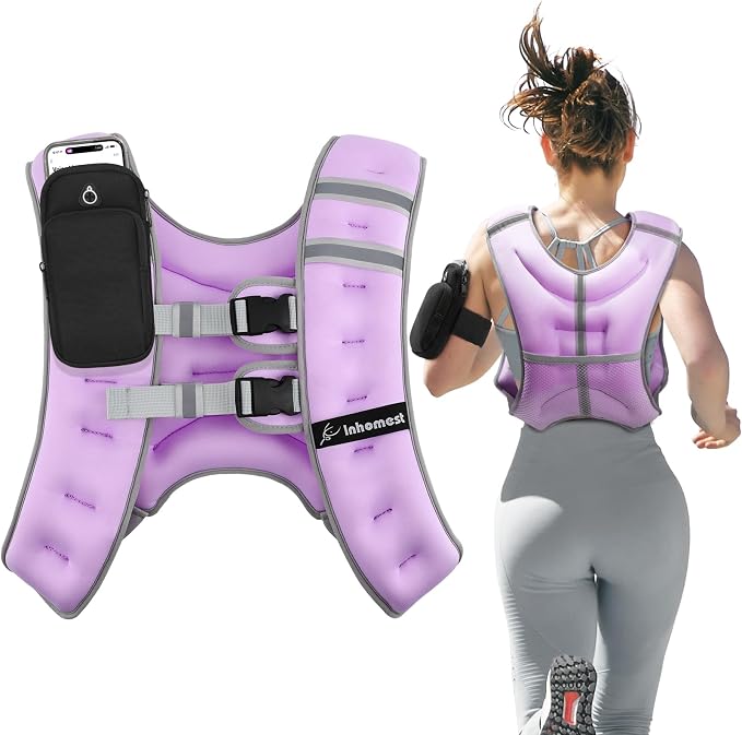 Weighted Vest Weight Vest for Men Women Kids Weights Included with Reflective Stripe, Body Weight Vests Adjustable for Running, Workout, Jogging, Walking