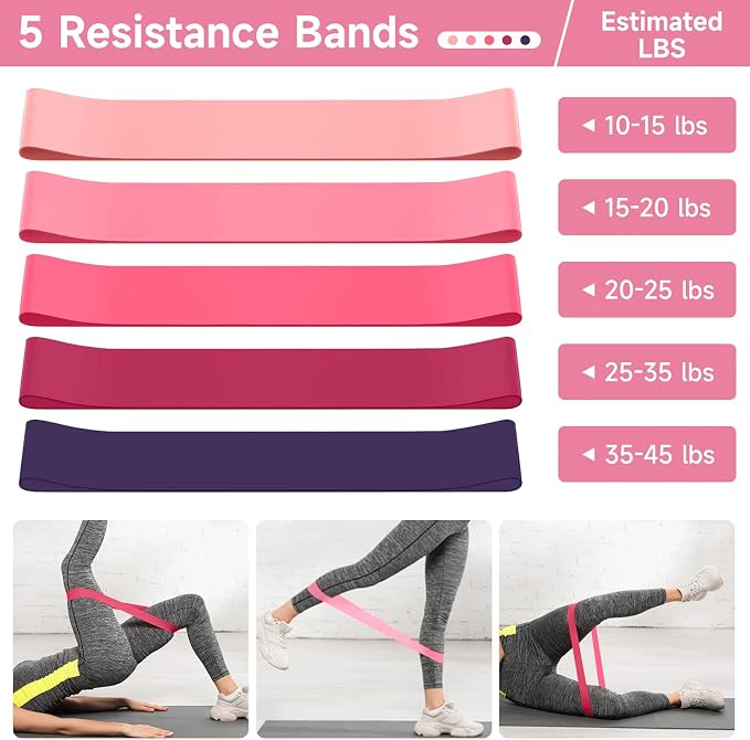 SANLIKE Home Pilates Essentials Kit for Women, Pilates Equipment Ring and Ball Set, 12'' Magic Circle, Yoga Ball,8 Resistance Bands Premium Accessories Kits for Starter Toning Workouts at Home