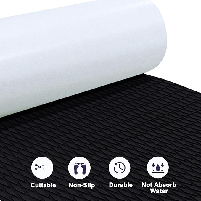 HZshark EVA Foam Boat Decking Sheet Universal DIY Surfboard Traction Pad Non-Slip Grip Mat Trimmable Sheet for Kayak RV Yacht Pool Skateboard Skimboard Step Green Yellow Orange Blue Dark Grey Black