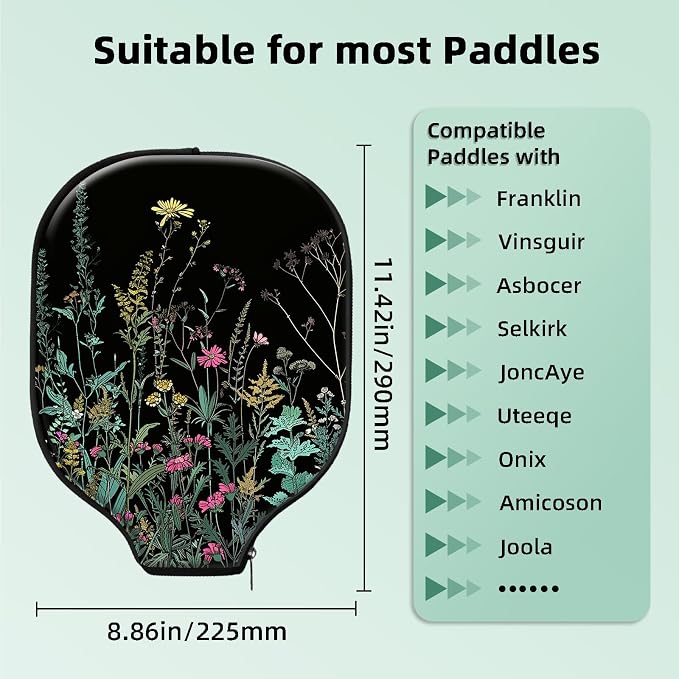 Pickleball Paddle Cover- Premium Water-Resistant Racket Sleeves with Reinforced Zippers, Universal Fit for USAPA Standard Paddles, Extra Padding Protection 6