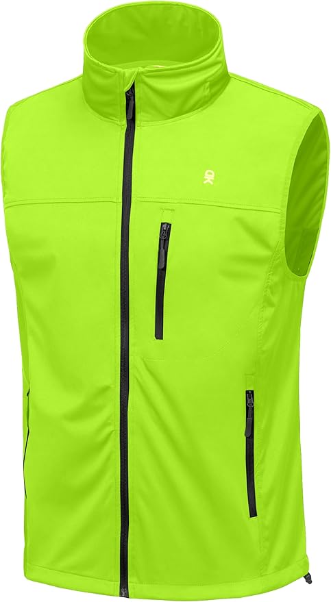 Little Donkey Andy Men's Lightweight Softshell Vest, Windproof Sleeveless Jacket for Running, Hiking, Cycling, Golf