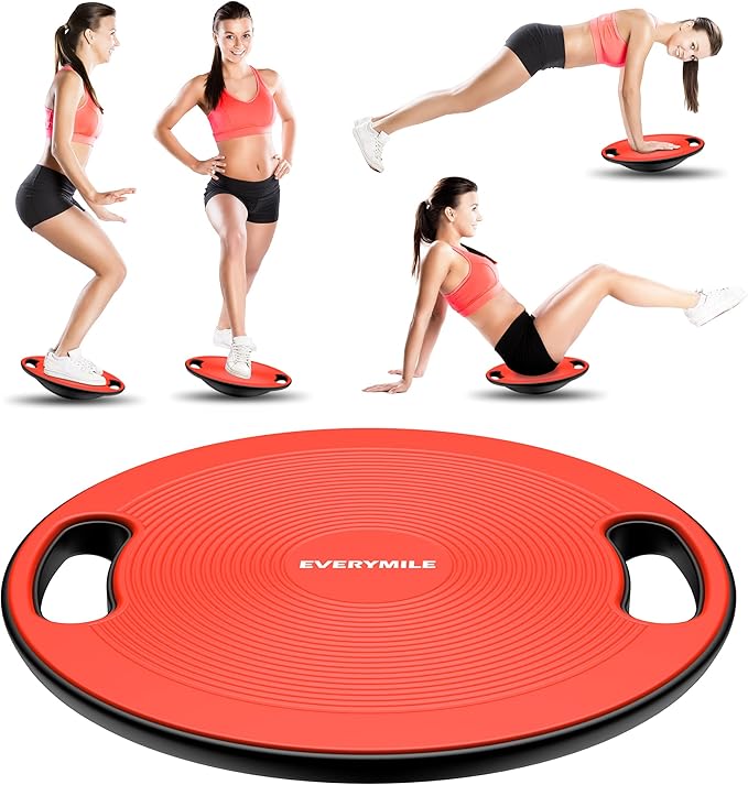 Wobble Balance Board, Exercise Balance Stability Trainer Portable Balance Board with Handle for Workout Core Trainer Physical Therapy & Gym No-Skid Surface