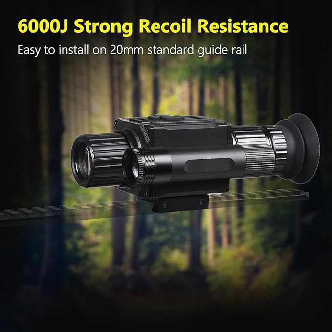 Digital Night Vision Monocular HD 1080P Infrared Night Vision Scope with 5X AI Zoom Video Recording, Hunting Night Vision Camera for Surveillance & Wildlife Observation