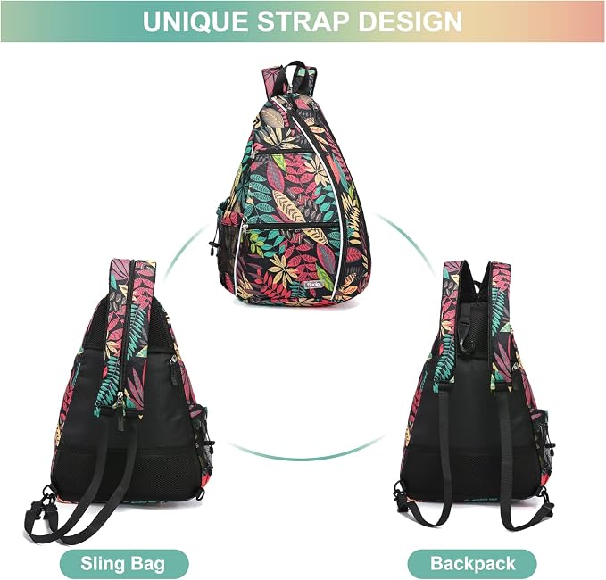 Sucipi Pickleball Bag - Men's & Women's Pickleball Backpack, Adjustable Sling Bag w/Fence Hook/Large Capacity/Safety Pocket