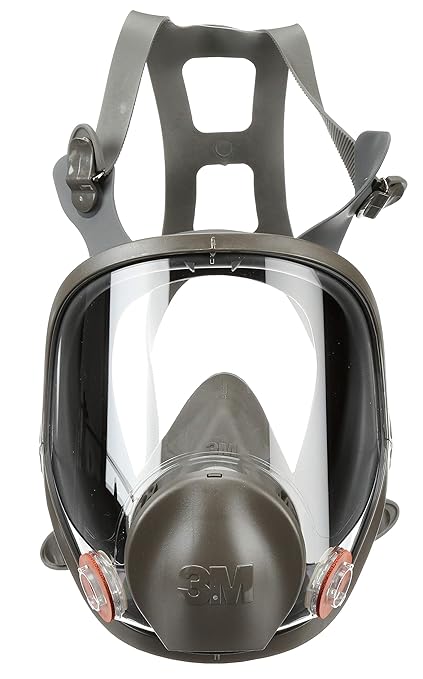 3M Full Facepiece Reusable Respirator 6900, NIOSH, Large Lens, ANSI High Impact Eye Protection, Silicone Face Seal, Four-Point Harness, Comfortable Fit, Painting, Dust, Chemicals, Large