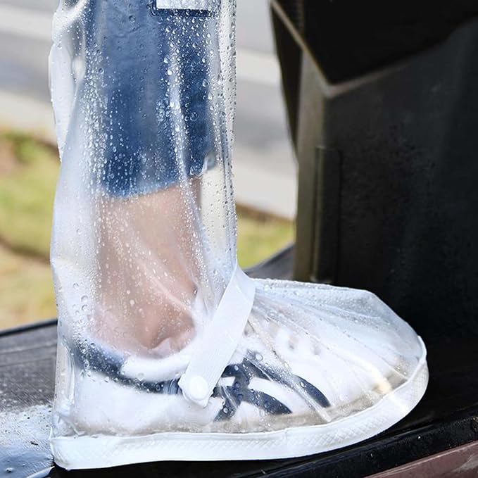 SooGree Waterproof Rain Shoe Covers Men Reusable Foldable Rain Snow Boot Shoe Covers with Reflector Non Slip Shoe Protector for Raining Day,Cycling,Gardening,Fishing,Hiking, Farming