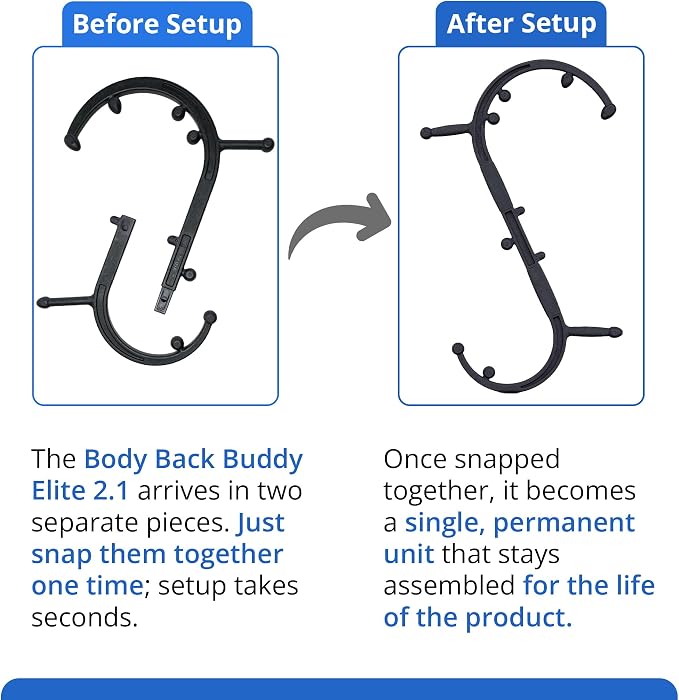 Body Back Buddy Elite FSA Eligible Trigger Point Massage Tool, Neck and Back Massager Handheld, Manual Self Massager, Massage Cane, Muscle Knot Remover with Instructions, 2-Pack Bundle (Black)