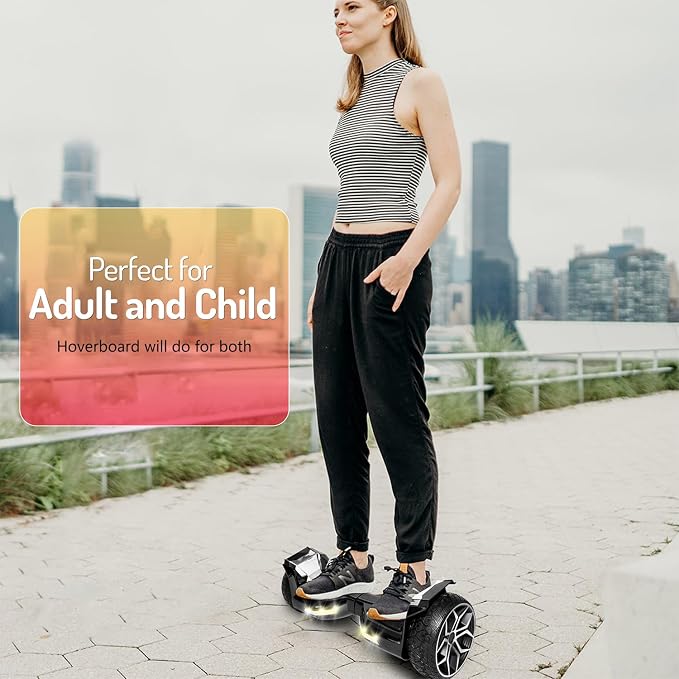 8.5” All Terrain Hover Board, Off Road Self Balancing Scooter with Bluetooth and LED Lights, UL2272 Safety Certified
