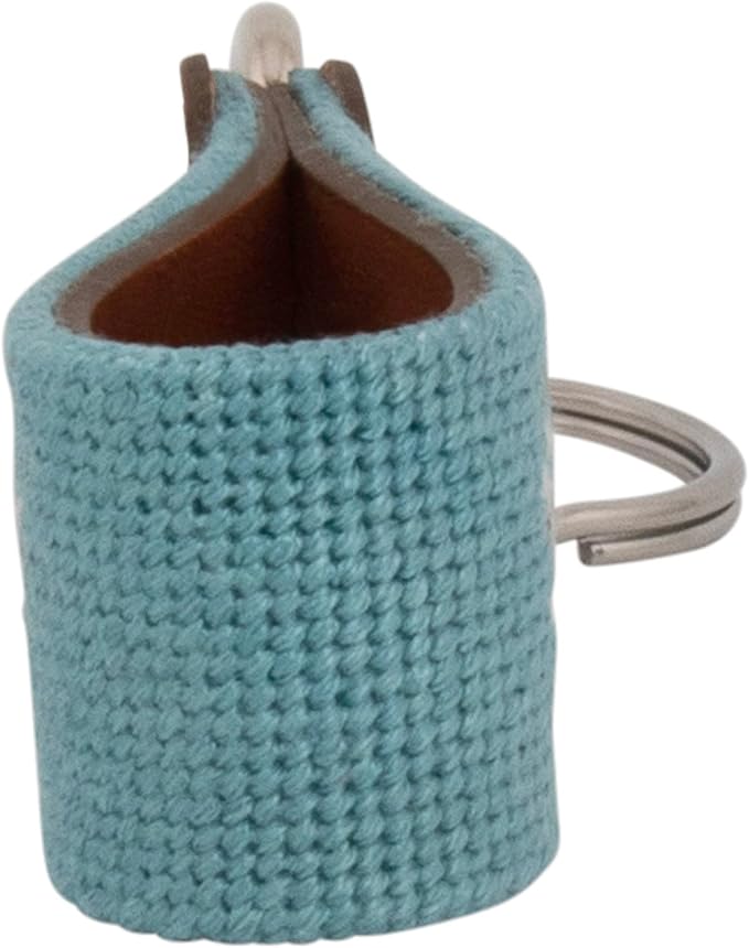 Leather Hand-Stitched Needlepoint Key Fob or Key Chain