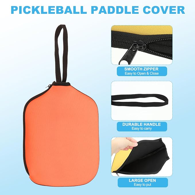 PATIKIL Pickleball Paddle Covers Neoprene Pickleball Racket Sleeve Paddle Storage Bag with Carrying Strap for Pickleball Paddles