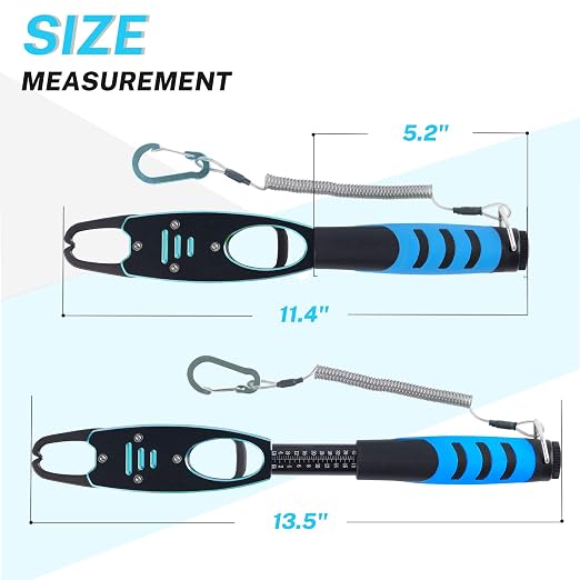 Night Cat Fish Lip Gripper with Scale 2 in 1 Aluminum Alloy Fish Lip Grabber Professional Fishing Lip Gripper Tool Kit for Men