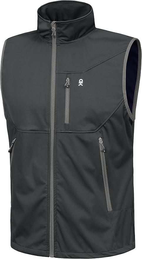 Little Donkey Andy Men's Lightweight Softshell Vest Windproof Sleeveless Jacket for Travel Hiking Running Golf
