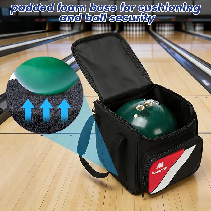 3 Ball Bowling Bags with Wheels, 2 Ball Bowling Bags Double roller with Single Ball Tote, Multi-Pockets & Shoe Compartment (Fits Up to Size 15).
