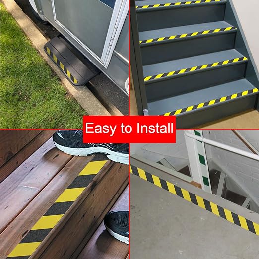 Black Diamond Self Adhesive Grip Tape - Anti Slip Traction Tape - Non Skid Tape - Anti Slip Tape Grippy Strips for Stairs, Ramps, Boat Grip 2" x 60' Caution with Cleaning Stick