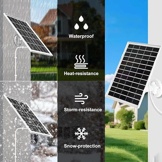 3 Pack Solar Panel Charger Compatible with Ring Solar Panel (2nd Generation), 8W Ring Outdoor Camera Plus,Outdoor Cam (Stick Up Cam), Stick Up Cam Pro, Spotlight Cam Plus, Spotlight Cam Pro 10FT Cable